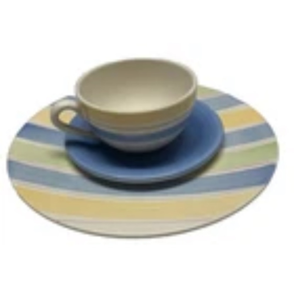 Crate and Barrel SANIBEL dinner plate & cup/saucer-Made in Portugal- Coastal